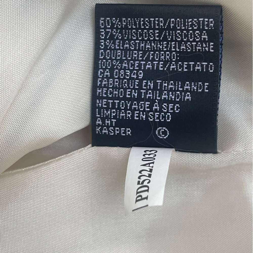 Off White Preppy Kasper Black and White Blazer with Notched Lapel size 2 - Picture 16 of 16